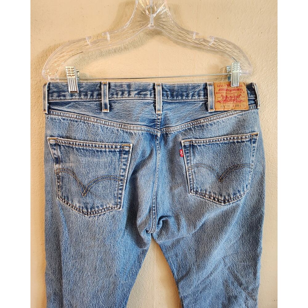 Levis 501 XX Jeans Mens 38x32 Light Wash Denim Button Fly - Picture 5 of 12
